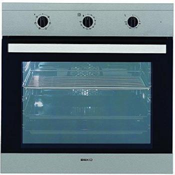 Conjunto de Cocina Beko BSE22120X: Horno Eléctrico con 6 Programas y Grill, Limpiador a Vapor Clase A y Vitrocerámica de 3 Zonas Booster, Control Táctil, Acero Inoxidable Negro