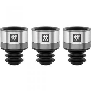 ZWILLING FRESH & SAVE Set de Bomba de Vacío para Vino con 3 Tapones, Conservación Aromática, Antioxidación, Material Plástico/Silicona/Acero Inoxidable