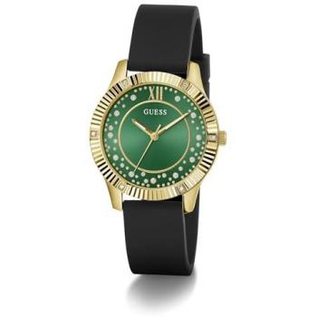 Reloj Guess Mujer STARSTRUCK Acero Inoxidable Dorado con Circonitas, Esfera Biselada, Correa de Silicona y Cristal Mineral