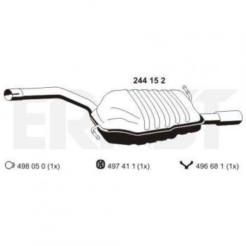 Silenciador trasero ERNST 244152 para Audi A4 B6
