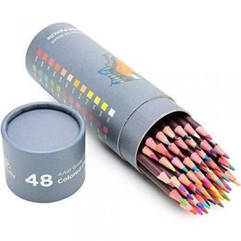48 Oil Based Colored Pencils for Adults & Artists - Professional Pastel Color Pencils for Drawing, Sketching and Coloring Books - Soft Core Art Coloring Pencils Set with Skin Tone - Adults & Kids