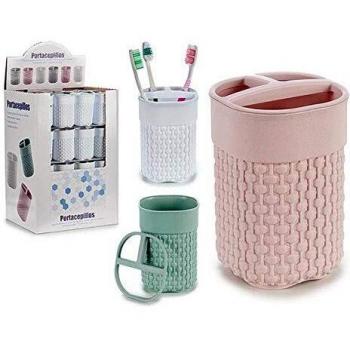 Bigbuy Home S3604294 Portacepillos de Dientes, Plástico, Multicolor