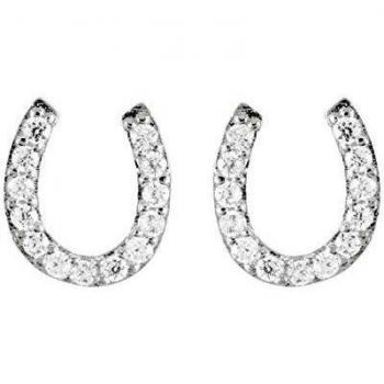 PENDIENTES LUXENTER PLATA DE LEY HERRADURA CON CIRCONITAS