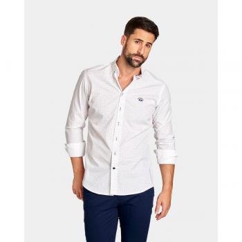 CAMISA DE HOMBRE POPELIN SLIM ESTAMPADO FANTASIA HOJAS MULTICOLOR