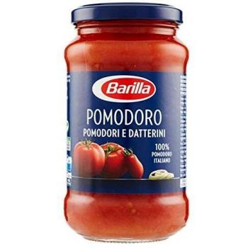 Sugo Barilla Pomodoro e Datterini 400g - Salsa de tomate italiana 100% natural para pasta