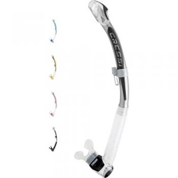 Tubo de buceo Cressi Corfu, color plata/negro, unisex-adulto, talla única