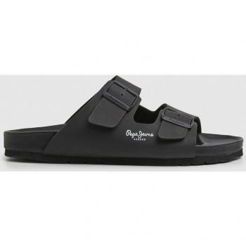 Pepe Jeans Men's Double Buckle Anatomical Sandals Bio Royal Black