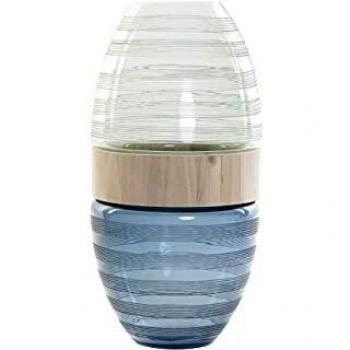 Jarrón de Cristal y Madera Elegante para Decoración del Hogar