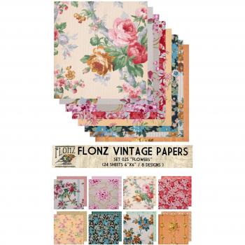 Paper Pack (24sh 6x6) Flower Bouquet FLONZ Vintage Paper for Scrapbooking and Craft
