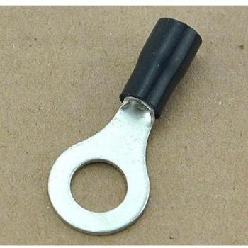 electronics-salon 1000 x Crimp Conector de alambre, 14 ~ 12awg, 5/16, 37 Amp, Negro, Terminal de anillo, RV3.5 - 8