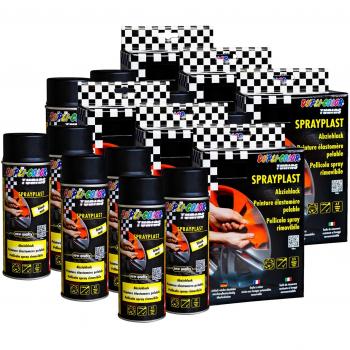 6 x Dupli de color DC Set Spray plast Negro Mate abziehlack Llantas piezas 400 ml