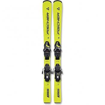 Pack de Esquís Alpinos Junior Fischer RC4 Race Jr Jrs + FS4 Ca Jrs, Talla 70-120, Color Amarillo