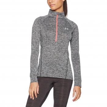 Under Armour Tech 1/2 Zip-Twist Camiseta de Manga Larga, Mujer, Negro