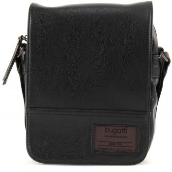 Bandolera de hombre Bugatti Moto D RFID 20 cm color negro con cremallera de cuero sintético