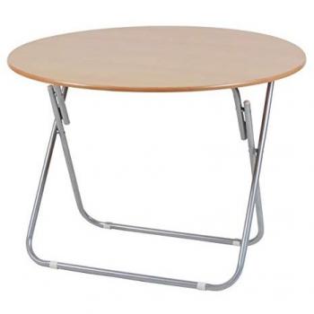 Mesa Redonda Plegable de Madera Haya Vaporizada - Ideal para Estudio, Cocina o Terraza - Diámetro 100 cm x Alto 70 cm - Varios Colores y Tamaños disponibles