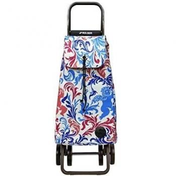 Rolser Pack G-TRES Logic Dos+2 - Carro plegable de 4 ruedas, color azul y malva