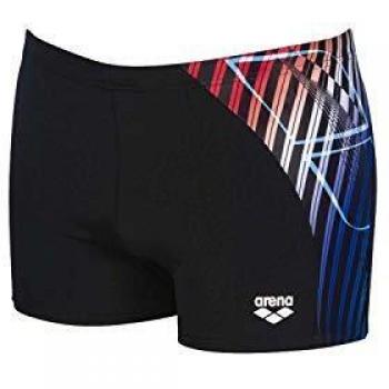 ARENA M Short Bañador Corto para Hombre Optical Waves, Black-Multi, 85
