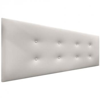 Cabecero Tapizado de Polipiel Aqualine con 2 Hileras de Botones - Blanco Hueso, 145x50cm (Camas 120/135/140)
