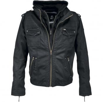 Brandit  – Chaqueta de piel Para Hombre, modelo vintage, estilo rockero negro XL