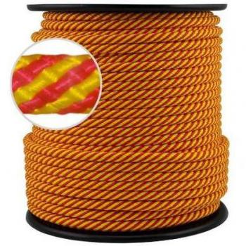 Carrete cuerda helicoidal 6mm 100 m. rojo/amarillo