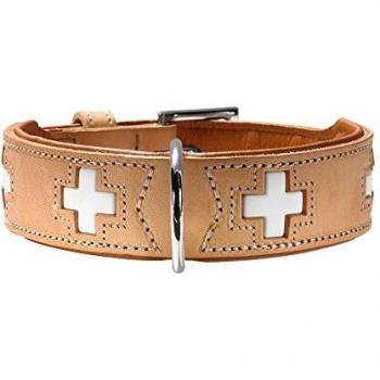 Hunter - Collar de piel orgánica , 35,0-39,5 cm, Naturaleza / amarillento