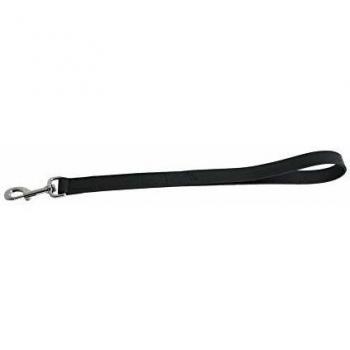 Correa corta para perro de cuero negro con bordes redondeados (50cm x 25mm) Martin Sellier