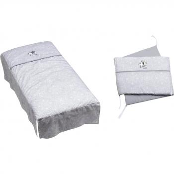Alondra 9L2-063 - Set edredón y protector, cuna de 60 x 120 cm, 2 piezas, color gris claro