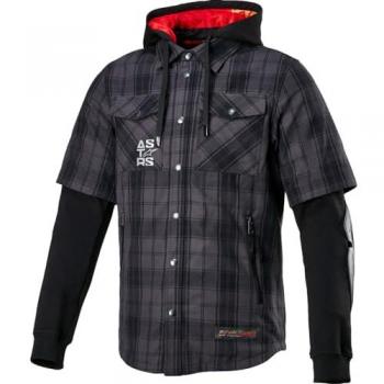 Camisa de Moto Alpinestars MO.ST.EQ Tartan Gris-Negro, talla 4XL
