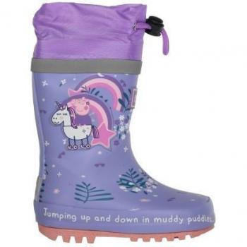 Regatta Children's/Kids Splash Peppa Pig Unicorn Wellington Boots - Lilac Bloom, Size UK 11 Kids