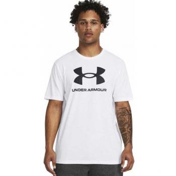 Under Armour Men's Sportstyle Logo Update Short Sleeve T-Shirt - White Cotton - Size Large