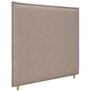 Cabecero de Lino Natural Tapizado con Ribete Hasta el Suelo y 8cm de Grosor para Cama de 150cm - Diseño Moderno