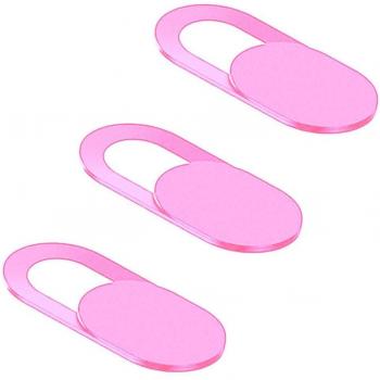 3x Cubierta de Webcam Deslizante Ultra Delgada Rosa para Protección de Privacidad en Laptop, Smartphone y Tableta