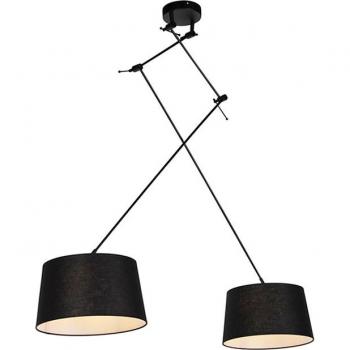 Lámpara colgante moderna de lino negro 35 cm - Blitz II