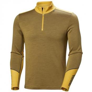 Helly Hansen Men's Lifa Merino Midweight Half Zip Thermal Base Layer - Golden Yellow - Size S