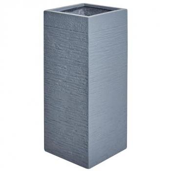 Maceta Alta de Arcilla Resistente a Rayos UV 26 x 26 x 60 cm Color Gris Dion