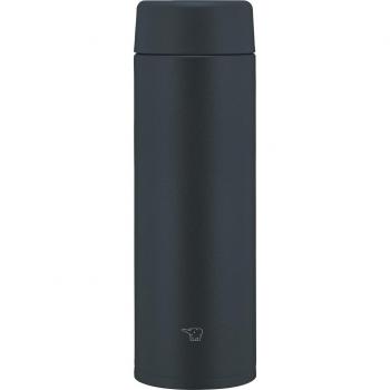 Zojirushi Mahobin 480ml Stainless Steel Screw Top Water Bottle, Dishwasher Safe, Seamless Design, Black