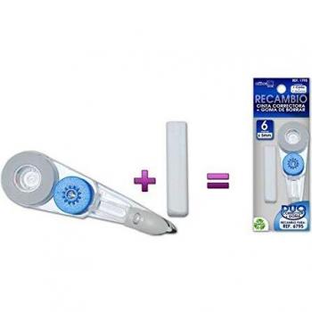 RECAMBIO CORRECTOR DUO CON GOMA DISPLAY 24 UNIDADES