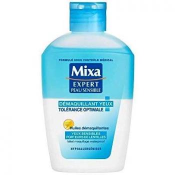 Desmaquillante Delicado para Ojos Mixa 125ml - Ideal para Piel Sensible y Usuarios de Lentes de Contacto, Fórmula Bifásica