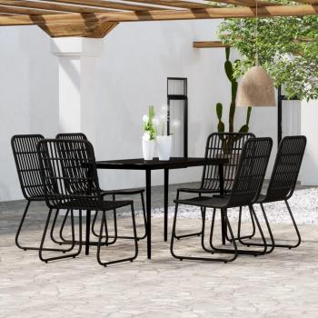 7 Piece Black Garden Dining Set