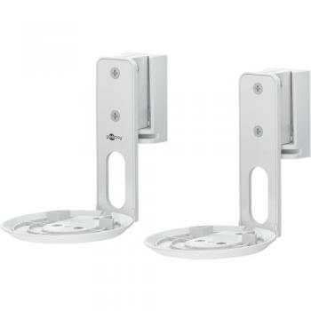 Soporte mural para altavoz Goobay Modern Era 1 Flex, blanco, inclinable y giratorio (juego de 2)