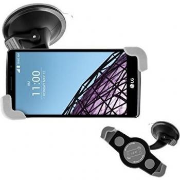 kwmobile soporte para el parabrisas de automóvil para LG G4 Stylus - soporte automóvil con ventosa en negro