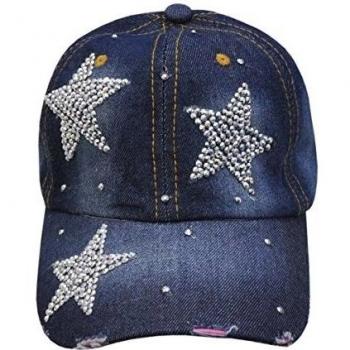 Gorra de béisbol en jean, robusto, fashion con strass