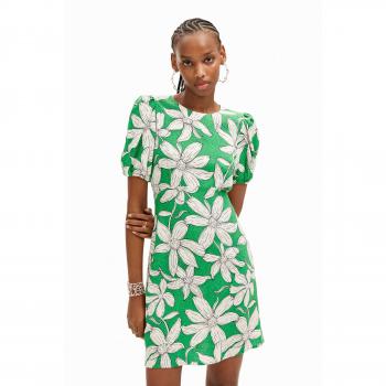 Vestido Desigual corto estampado floral verde