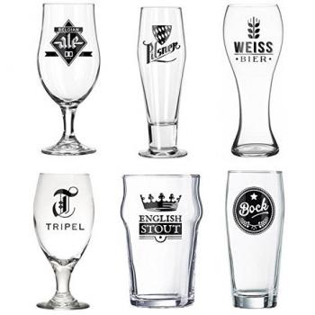 Balvi Set Vasos Cerveza L´Hedoniste Color Transparentes Set de 6 Copas de Cerveza Diseño Cerveza belg