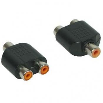Adaptador de Audio RCA Doble 2x RCA Schwarz