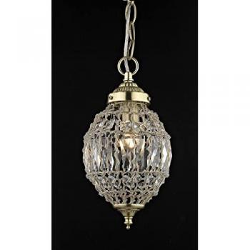 Lámpara colgante Bombay Nacré, pequeña, latón satinado, 1 bombilla, 28,5 cm