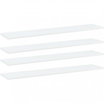 Estantes para librería 4 piezas blanco 100x20x1,5 cm madera engineered