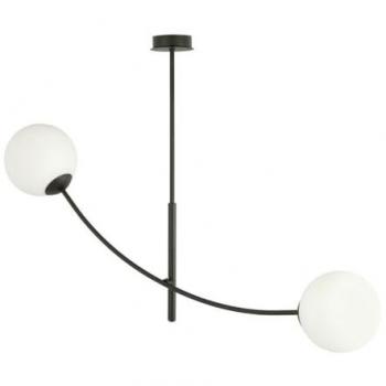 Lámpara de Suspensión Hunter EPIKASA, Acero con Recubrimiento de Polvo y Vidrio, Negro y Blanco, 83x60x14 cm
