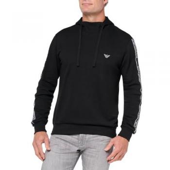 Emporio Armani Men's Black Cotton Loungewear Hoodie - Size XL