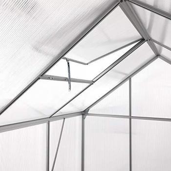 Invernadero de aluminio 250 x 190 cm, paneles de 4 mm, superficie de 4,75 m²